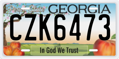GA license plate CZK6473
