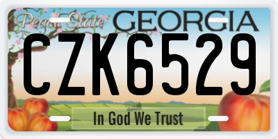 GA license plate CZK6529