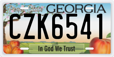 GA license plate CZK6541