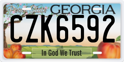 GA license plate CZK6592