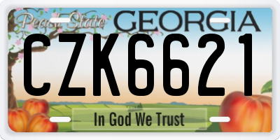 GA license plate CZK6621