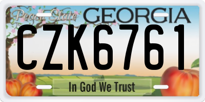 GA license plate CZK6761