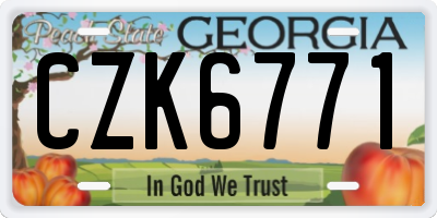 GA license plate CZK6771