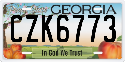 GA license plate CZK6773
