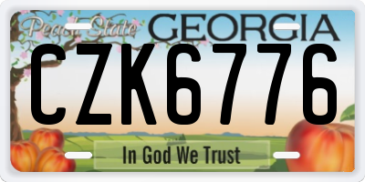 GA license plate CZK6776
