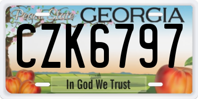 GA license plate CZK6797