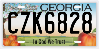 GA license plate CZK6828