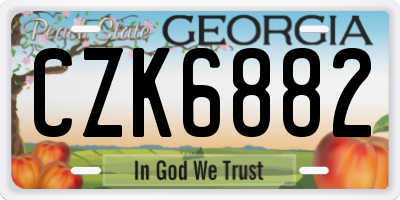 GA license plate CZK6882