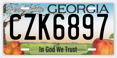 GA license plate CZK6897