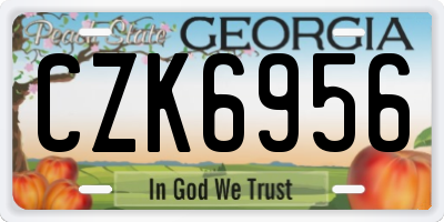 GA license plate CZK6956
