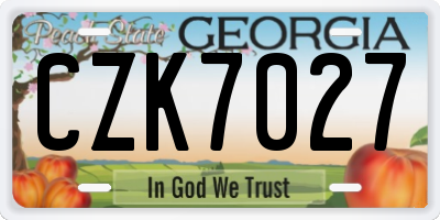 GA license plate CZK7027