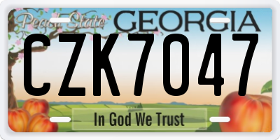 GA license plate CZK7047