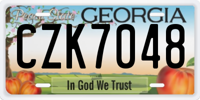 GA license plate CZK7048