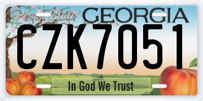 GA license plate CZK7051