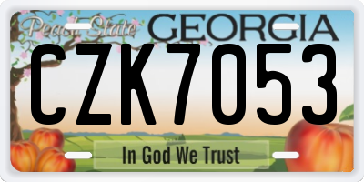 GA license plate CZK7053