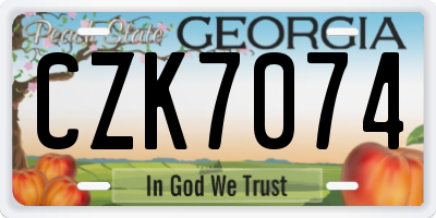 GA license plate CZK7074