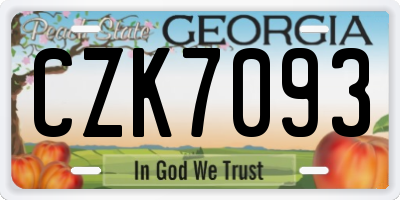 GA license plate CZK7093