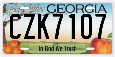 GA license plate CZK7107