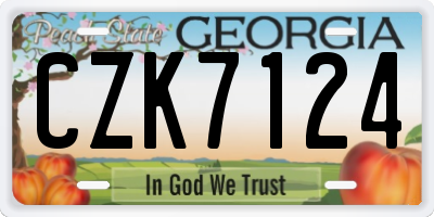 GA license plate CZK7124