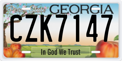 GA license plate CZK7147