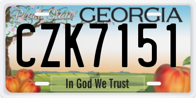 GA license plate CZK7151