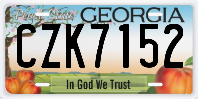 GA license plate CZK7152