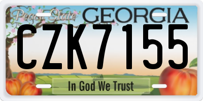 GA license plate CZK7155