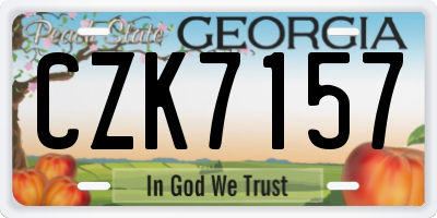 GA license plate CZK7157