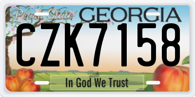 GA license plate CZK7158