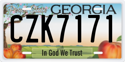 GA license plate CZK7171