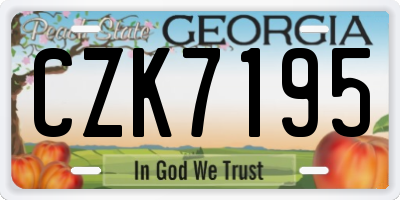 GA license plate CZK7195