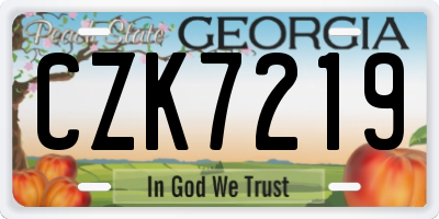 GA license plate CZK7219