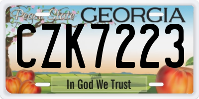 GA license plate CZK7223