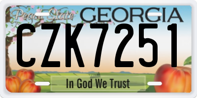 GA license plate CZK7251