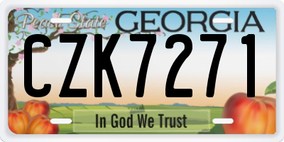 GA license plate CZK7271