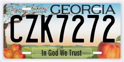GA license plate CZK7272