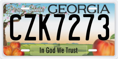 GA license plate CZK7273