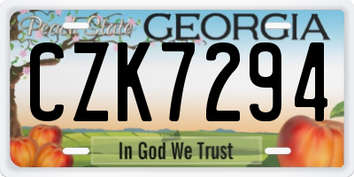 GA license plate CZK7294