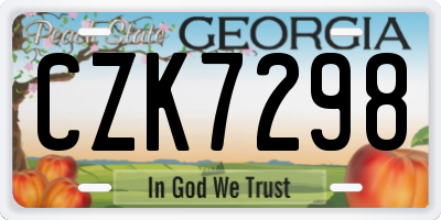 GA license plate CZK7298