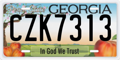 GA license plate CZK7313