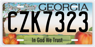 GA license plate CZK7323