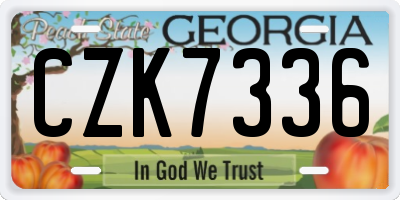 GA license plate CZK7336