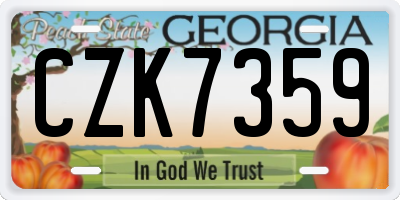 GA license plate CZK7359