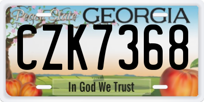 GA license plate CZK7368
