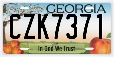 GA license plate CZK7371