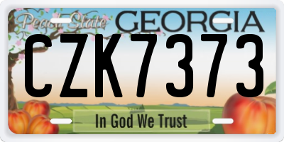 GA license plate CZK7373