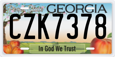 GA license plate CZK7378