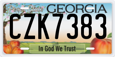 GA license plate CZK7383