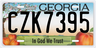 GA license plate CZK7395