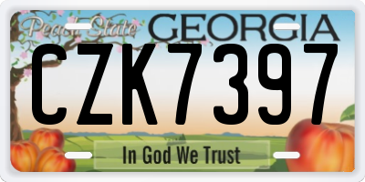 GA license plate CZK7397